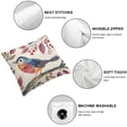thumbnail image 4 of Acheng Birds Pillow Sham, Inspirational Spring Themed Watercolor Design of a Mockingbird on Scarlet Firethorn, Decorative Standard Size Printed Pillowcase, Purple Green,2 Pcs White, 4 of 6
