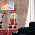 thumbnail image 5 of Christmas Santa Blackout Curtains for Bedroom/Living Room, Pinch Pleated Black Out Curtains, Xmas Tree Gnomes Snowflake Red Plaid Wood Room Darkening Window Drapes with Hooks 2 Panels, 39"x70", 5 of 8
