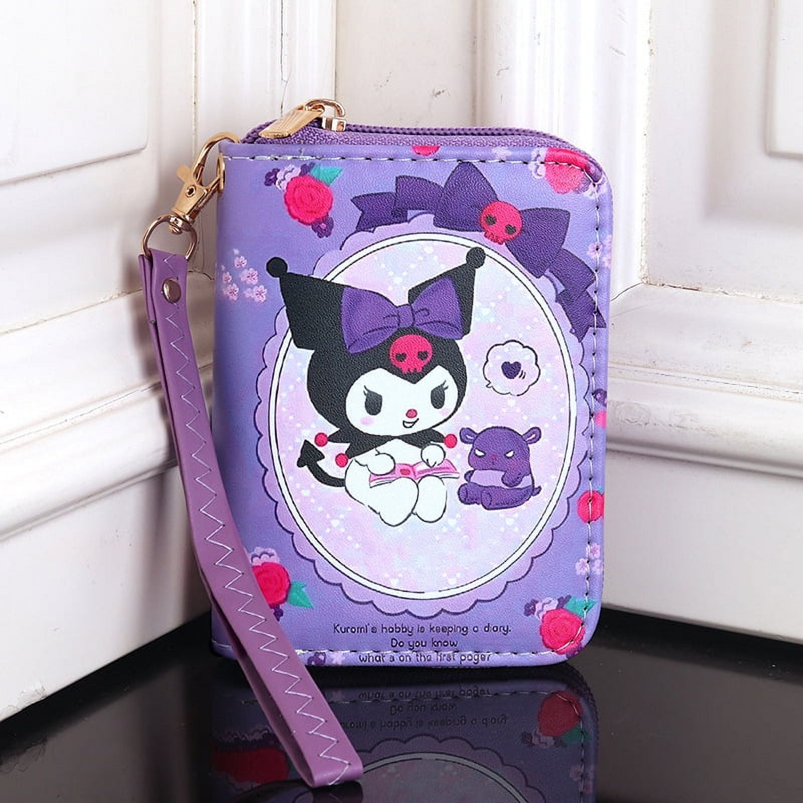 My Melody Coin And Card Purse - Cute Character Design, Random Ribbon Color ( Pink/Blue/Purple), Plush Material, Zip Closure - Compact Wallet For Women & Girls - Cash & Card Organizer - Product Details