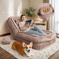 thumbnail image 4 of LEHZROAJ Human Dog Bed-Lazy Sofa Chair, 5-Position Adjustable Bean Bag with Massage Pillow, Multi-Functional Floor Sofa Bed for Adults & Pets,Couch for Living Room, 4 of 11