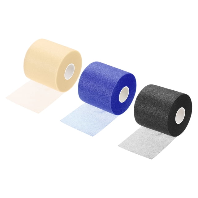 Unique Bargains 30 Yard PU Tennis Badminton Racket Grip Cushion Wrap Tape Backing Film, Multi-color 3 Pack