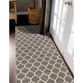 thumbnail image 3 of Unique Loom Trellis Collection Area Rug - Philadelphia (2' 7" x 10' Runner Dark Gray/Beige), 3 of 10