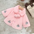 thumbnail image 5 of Zwiiyzr 2024 Baby Girl Winter Faux Fur Coat Fuzzy Cute Warm Cape Jacket Cloak Overcoat 6 Months - 6 Years Thick Outwear Pink, 5 of 6