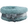 thumbnail image 1 of cat Sofa Five Color Choices Winter Long Plush Warm Cat Nest Round Bowknot Lovely Dog Nest Deep Sleep Pet Bed Cat Supplies (Color : Blue, Size : Round_, 1 of 3
