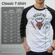 Netflix Mens Stranger Things Hellfire Club Costume Baseball Graphic T-Shirt