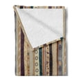 thumbnail image 2 of Ethnic Soft Flannel Fleece Throw Blanket, Inspired Vertical Strips with Various Ornaments and Old Motifs Folkloric Details, Cozy Plush for Indoor and Outdoor Use, 70" x 90", Multicolor, by Ambesonne, 2 of 5