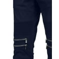 thumbnail image 5 of J. METHOD Men’s Jogger Pants Casual Moto Biker Zipper Slim Fit French Terry Fleece Tapered Leg Elastic Waist NEMP20 Navy 2XL, 5 of 6