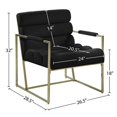 thumbnail image 5 of Meridian Furniture Zayne Black Velvet Accent Chair with Gold Iron Frame, 5 of 5