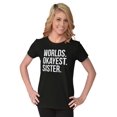 thumbnail image 4 of Worlds Okayest Sister Siblings Little Womens Slim Fit Graphic Tee Brisco Brands M, 4 of 5