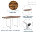 thumbnail image 4 of Bellemave 7-Piece Dining Table Set with Faux Marble, Modern 55 Inch Kitchen Table Set for 6 with 2 Middle Chairs and 4 Triangular Chairs, Industrial Table and Chairs with Metal Frame (White+Cherry）, 4 of 11