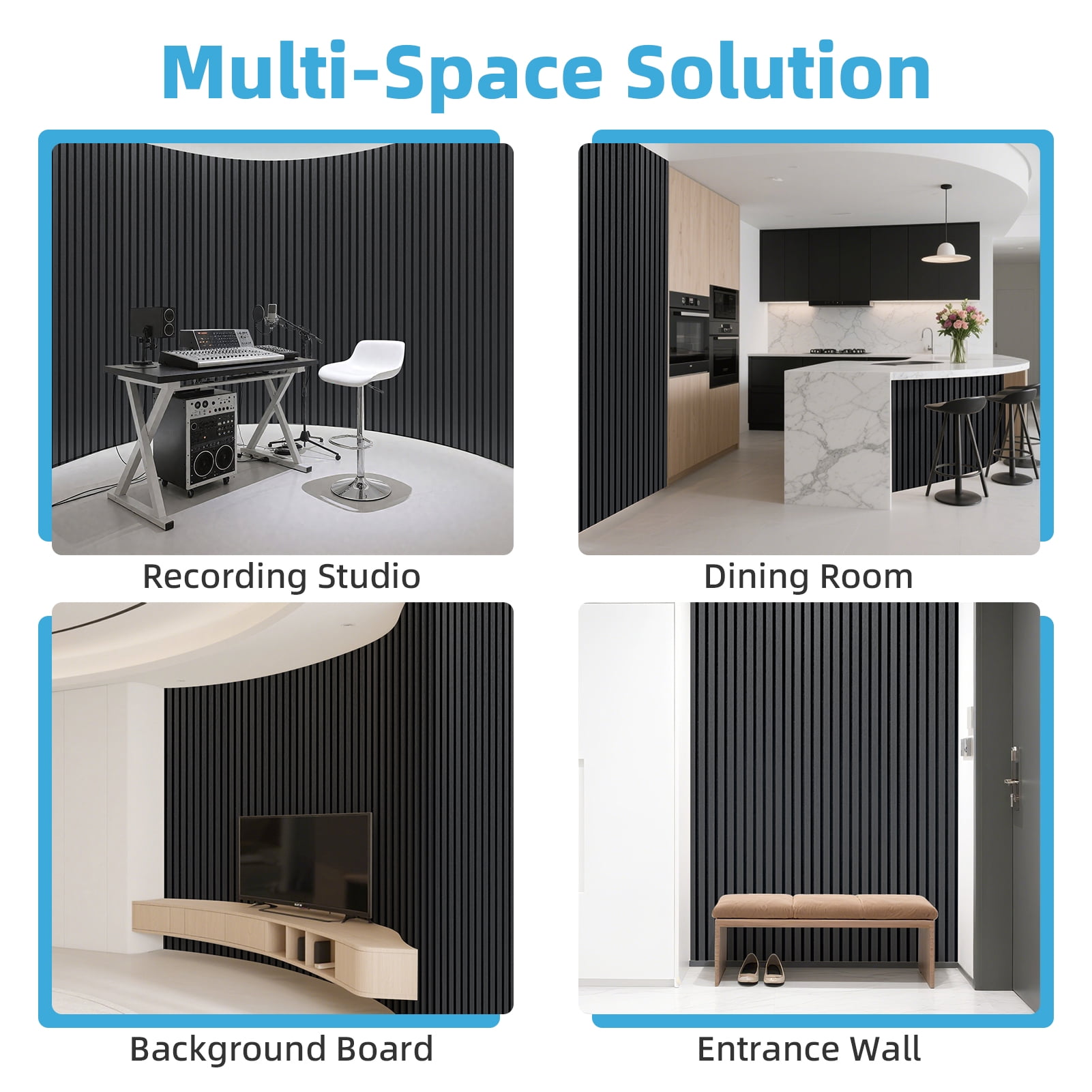 2 Pcs 95.3'' x 23.8'' 3D Slat Wall Paneling,Sound Absorbing Wall Panls for Living Room,Curved Wall Décor(30.9 sq.ft./Case)