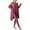 Hot Pink, variant on Ahabrexf Women's Fall Winter Solid Stripe Cardigan Pants Casual Outerwear 3 Pc Home Set