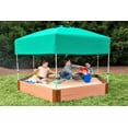thumbnail image 3 of Frame It All Tool-Free Classic Sienna 7ft. x 8ft. x 11in. Composite Hexagon Sandbox Kit with Telescoping Canopy/Cover - 2" profile, 3 of 10