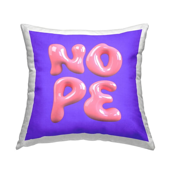 Stupell Industries Sassy Bold Nope Decorative Printed Throw Pillow, 18 x 18