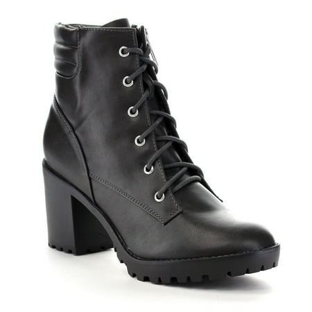 RANGER-21 Women's Basic Block Heel Lace Up Military Ankle Booties RANGER-21 Women's Basic Block Heel Lace Up Military Ankle Booties