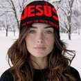 thumbnail image 7 of vlrwzc JESUS Letter Beanie Christian Knitted Hat Embroidered Skull Cap for Women Men Outdoor Camping Skiing Head Accessory, 7 of 7