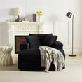 thumbnail image 2 of Oversized Corduroy Chaise Lounge with Ottoman, Comfy Thicked Upholstered Sofa Chair with a Back Pillow and 2 toss Pillows, Modern Sleeper Sofa Couch for Living Room, 2 of 5