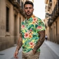 thumbnail image 3 of Aplkyhs Funny Couple Golf Shirts Quick Dry Hawaiian Tropical Floral Summer Lapel Business Casual Office Work Dress T Shirts Keep Cool in Hot Weather Washable Lightweight, 3 of 6