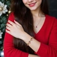 thumbnail image 3 of Lightweight Stainless Steel Cherry Oil Drop Bracelet Fashionable Jewelry Piece, 3 of 12