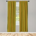 thumbnail image 3 of Ambesonne Rasta Curtains, Ethiopian Wavy Stripes, Pair of 28"x84", Marigold Green and Red, 3 of 5