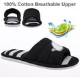 thumbnail image 3 of Women's Soft Indoor Slippers Open Toe Cotton Memory Foam Slip on Home Shoes House Slippers, 3 of 7