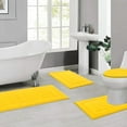 thumbnail image 6 of Ileading Bathroom Rugs Set of 4 Soft Bath Mats with Toilet Lid Cover Washable Microfiber Bathroom Mats, Yellow, 6 of 14