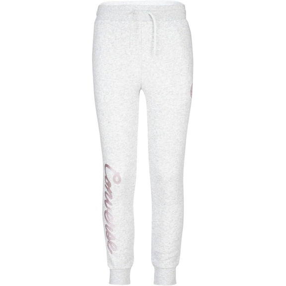 Converse Girls' Metallic Joggers - Lunar Rock Heather, M (Big Girls)