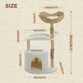 thumbnail image 5 of PEQULTI 38''Modern Cat Tree with Large Condo and Wood Sisal Scratching Post for Indoor Cat White, 5 of 12