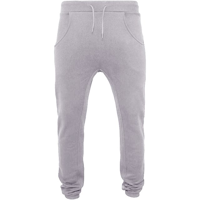 Build Your Brand - Pantalones de chándal con entrepierna caída (Gris)
