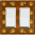 thumbnail image 1 of Metal Light Switch Plate Cover Puppy Paw Print Logo Orange Yellow Brown DOG040, 1 of 13