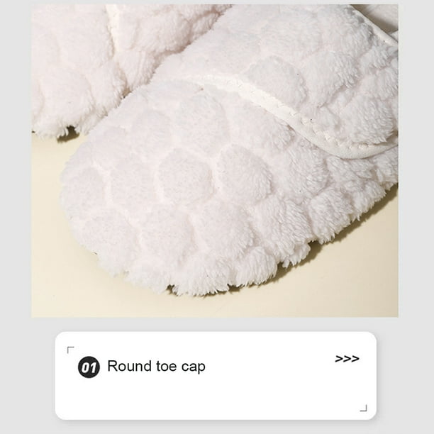 Pantuflas de felpa con punta cerrada Pantuflas Planas Térmicas Antideslizantes Fuzzy Cálidas para Hombres Mujeres (44-45) Blanco Wdftyju Tenis De Mujer Tenis De Hombre