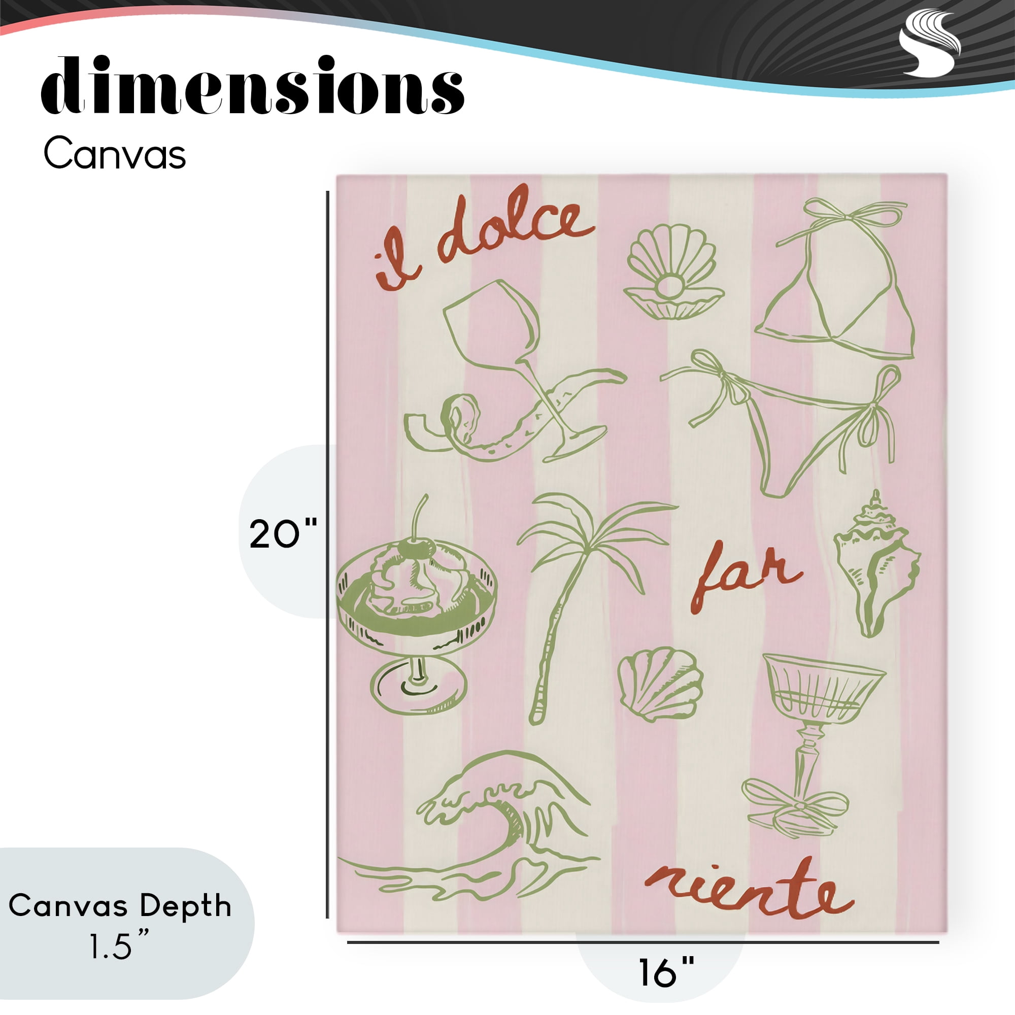 Stupell Industries Il Dolce Far Niente Beach Saying Canvas Wall Art, design by The Prints Vibe