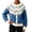 Blue, variant on Womens Hooded Cardigan Sweater Toggle Button Fair Isle Knit Cardigan Drop Shoulder Jacquard Pattern Cropped Sweater Coat Retro Nordic Style