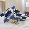 thumbnail image 3 of Space Design Sense Outdoor Pillow Covers Pack of 2 Black Blue Suqare Stitching Waterproof Throw Pillow Covers Decorative Cushion Cases for Patio Garden Tent Balcony Couch 20x12 inch, 3 of 8