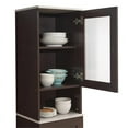 thumbnail image 4 of Hodedah 63" Tall Slim Open Shelf Plus Top Kitchen Pantry in Chocolate-Gray Wood, 4 of 4