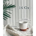 thumbnail image 2 of Mora Ceramic Large Latte Mug Set of 4, 16oz - Microwavable, Porcelain Coffee Cups With Big Handle - Modern, Boho, Unique Style For Any Kitchen. Microwave Safe Stoneware - Vanilla White, 2 of 2