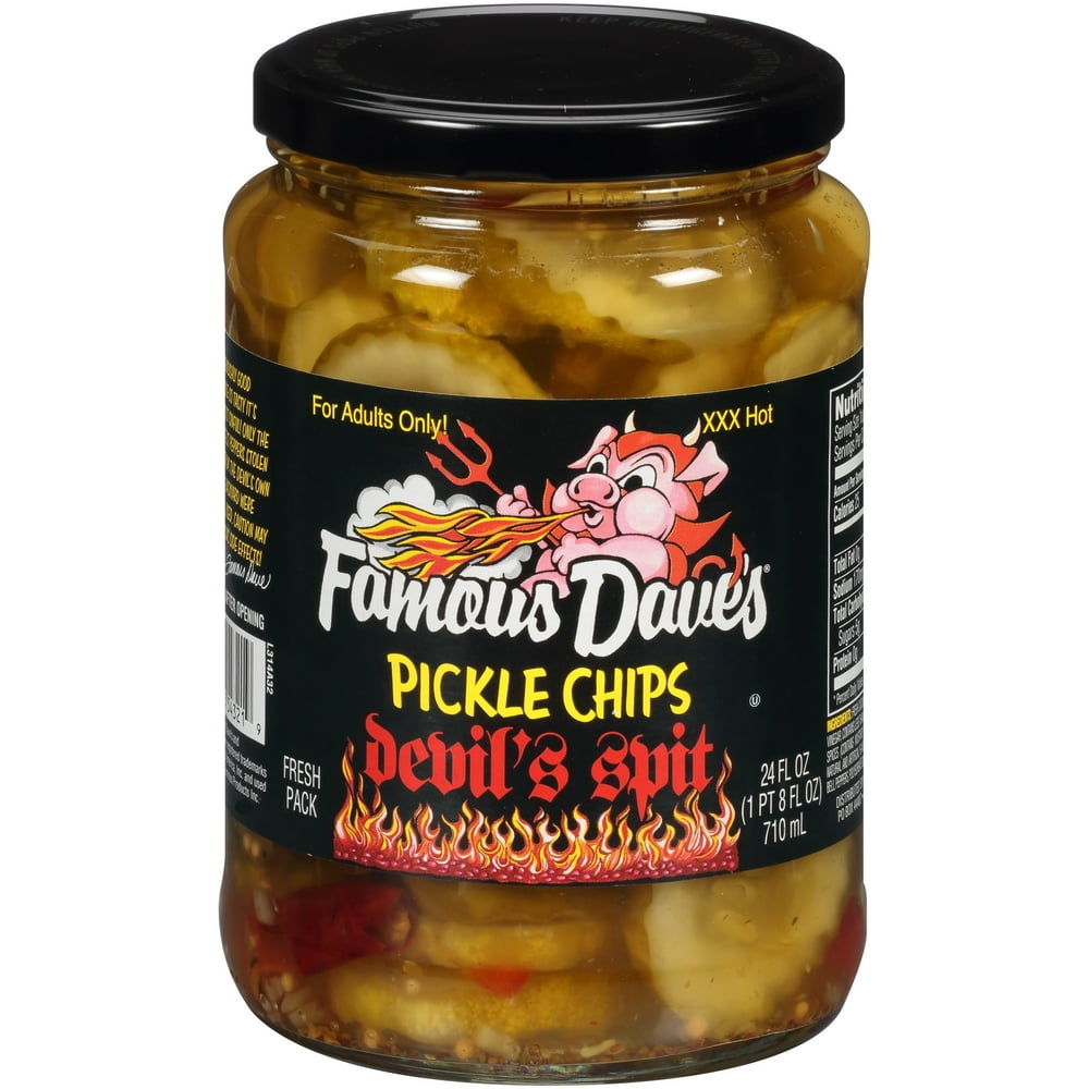Famous Dave's Devil's Spit Pickle Chips, 24 Fl Oz