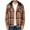 Orange, variant on Men's Flannel Hoodie Shirts Casual Button Down Plaid Shirt Jackets for Men Long Sleeve Hooded with Pocket, Purple 3XL