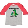 thumbnail image 3 of Inktastic My Auntiesaurus Loves Me Boys or Girls Toddler T-Shirt, 3 of 5