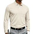 thumbnail image 2 of LWavelet Mens Polo Shirts Long Sleeve Button Collared Golf Shirts Casual Classic Business Dress Shirts for Office Work, 2 of 7