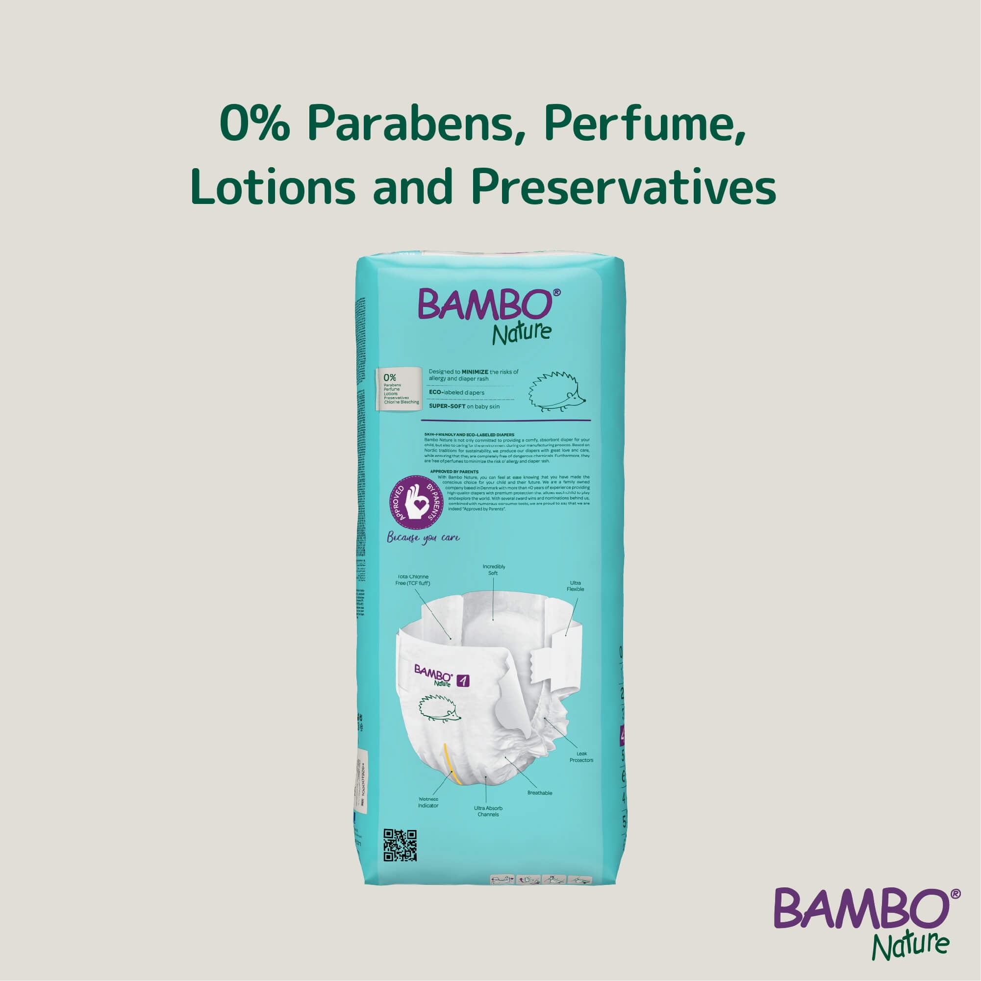 Bambo Nature Hypoallergenic Baby Diapers, Skin Friendly, and Super Absorbent - Size 4 (144 Count)