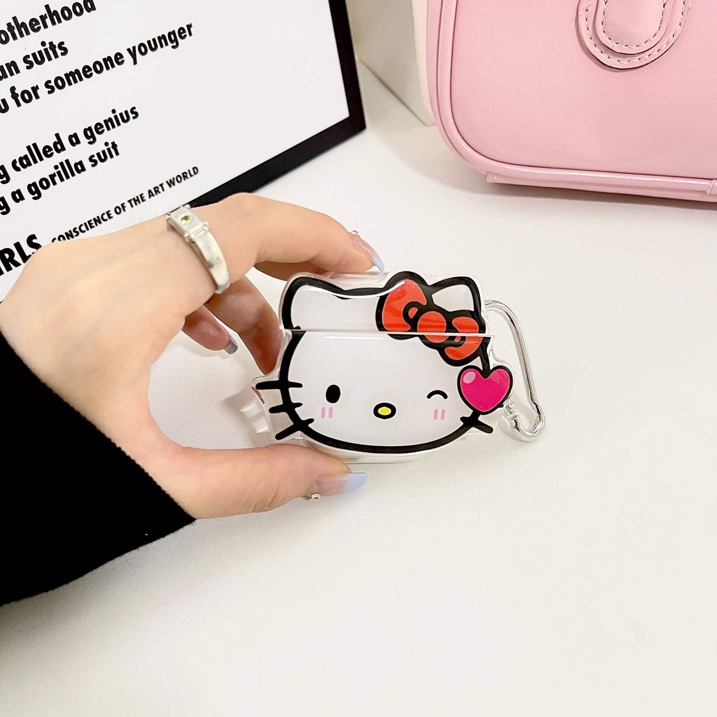 Pink Hello Kitty Cat AirPods 3 Case Apple AirPods 2 Case Cover AirPods Pro Case IPhone Earphone Accessories Air Pod Case
