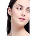 thumbnail image 2 of Aretes de aro livianos en forma de lágrima para mujer - Chapados en oro blanco/oro de 14 k, grandes, 2 of 5