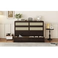 thumbnail image 6 of Queen Size Murphy Bed - Pine Wood with Rattan & Storage, 6 of 26