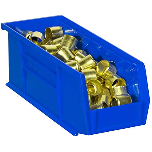 Akro-Mils 30224 AkroBins Plastic Storage Bin Hanging Stacking Containers, (11-Inch x 4-Inch x 4-Inch), Blue, (12-Pack)