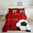 thumbnail image 2 of Football Comforter&nbsp;Set King Size Soccer Bedding Set Teens,Sports Themed Bed Comforter&nbsp;Sets Red Ball Gaming Quilt Bed Set Football Room Decor with 2 Pillowcases, 2 of 6