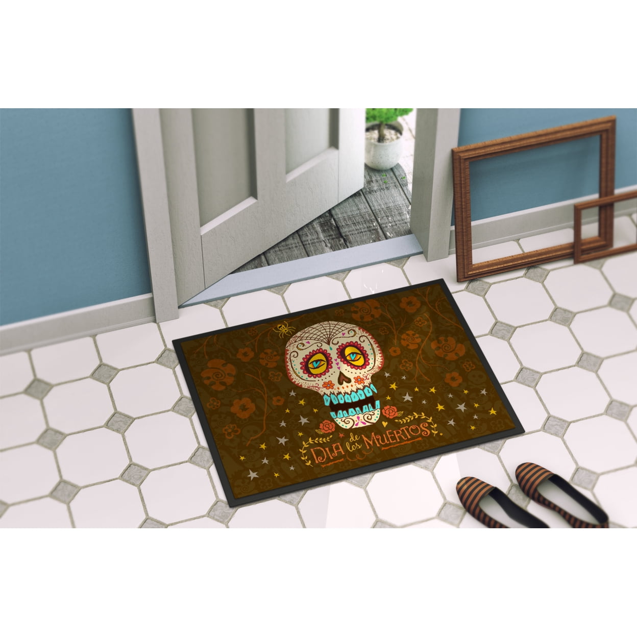 Carolines Treasures VHA3031JMAT Day of the Dead Door Mat Indoor Rug or Outdoor Welcome Mat 24x36 Doormat  36"L x 24"W