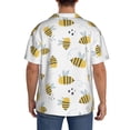 thumbnail image 3 of Susaid Bee Print Men's Polo Shirts Button Down Short Sleeve Casual Summer Beach Vintage Shirts for Men-XX-Large, 3 of 5