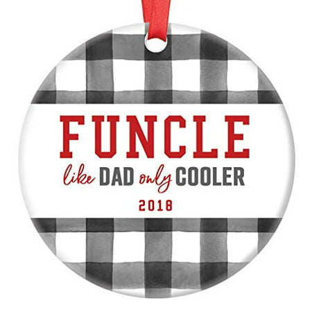 Funcle Gift Ornament Fun Uncle 2019 Christmas Tree Funny Ceramic Collectible Present Cool Family Member Relative from Niece Nephew 3