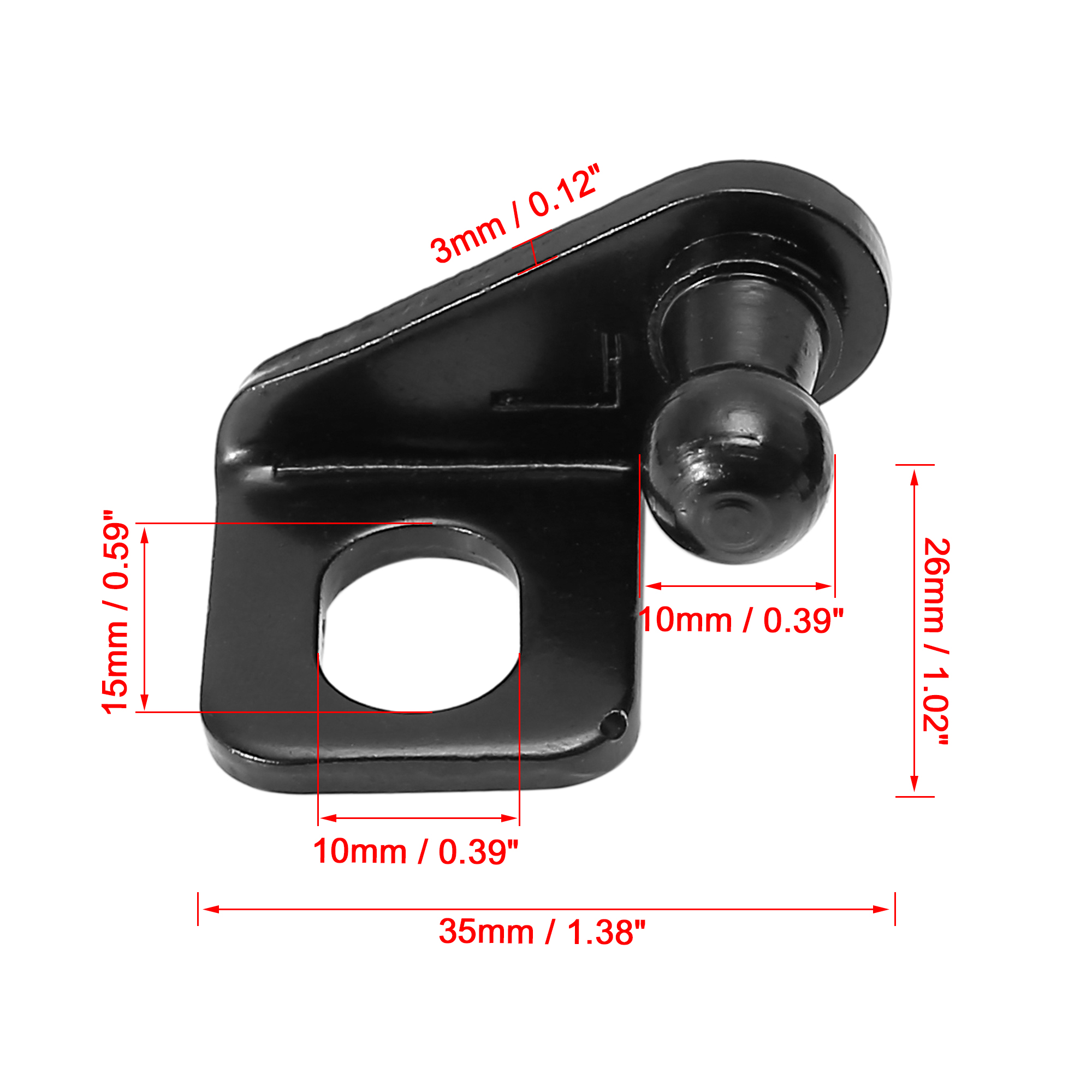 Unique Bargains 10mm Car Ball Studs Mounting Brackets for Gas Struts Shock 35x26x20mm 2Pcs